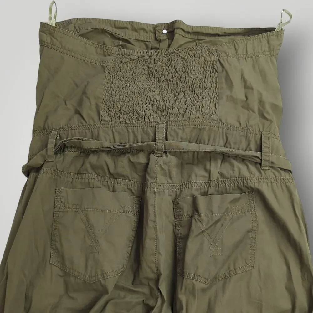 Ashley Stewart Women’s Size 12 Olive Green Strapless Cropped Jumpsuit Romper - Picture 9 of 11